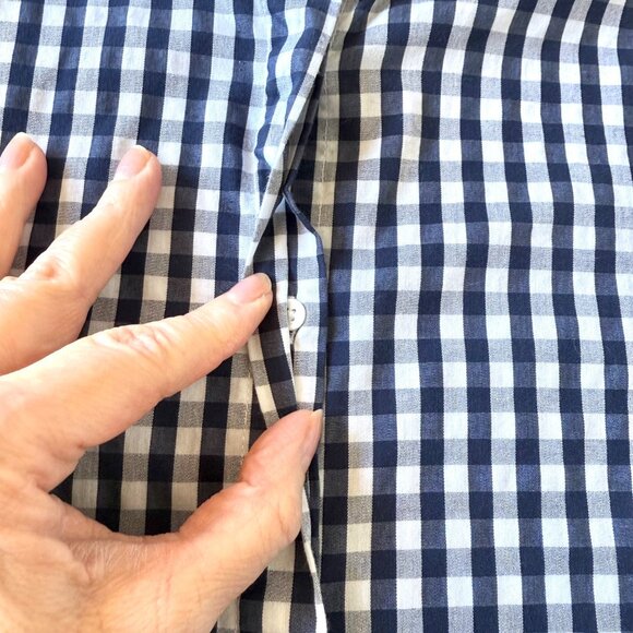 Twik by Simons Top Size XS Button Down Black Gingham Peter Pan White Collar - Picture 6 of 13